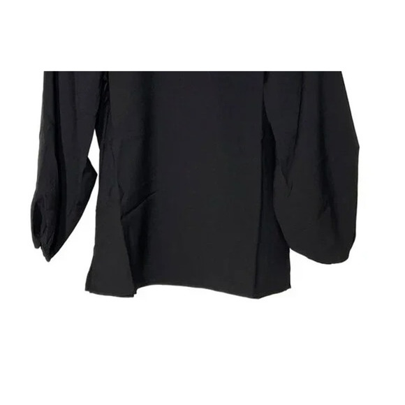 NWT J. Crew Keyhole Puff Long Sleeve Drapey Crepe Blouse Key Hole MT Black #3005 - Picture 9 of 13